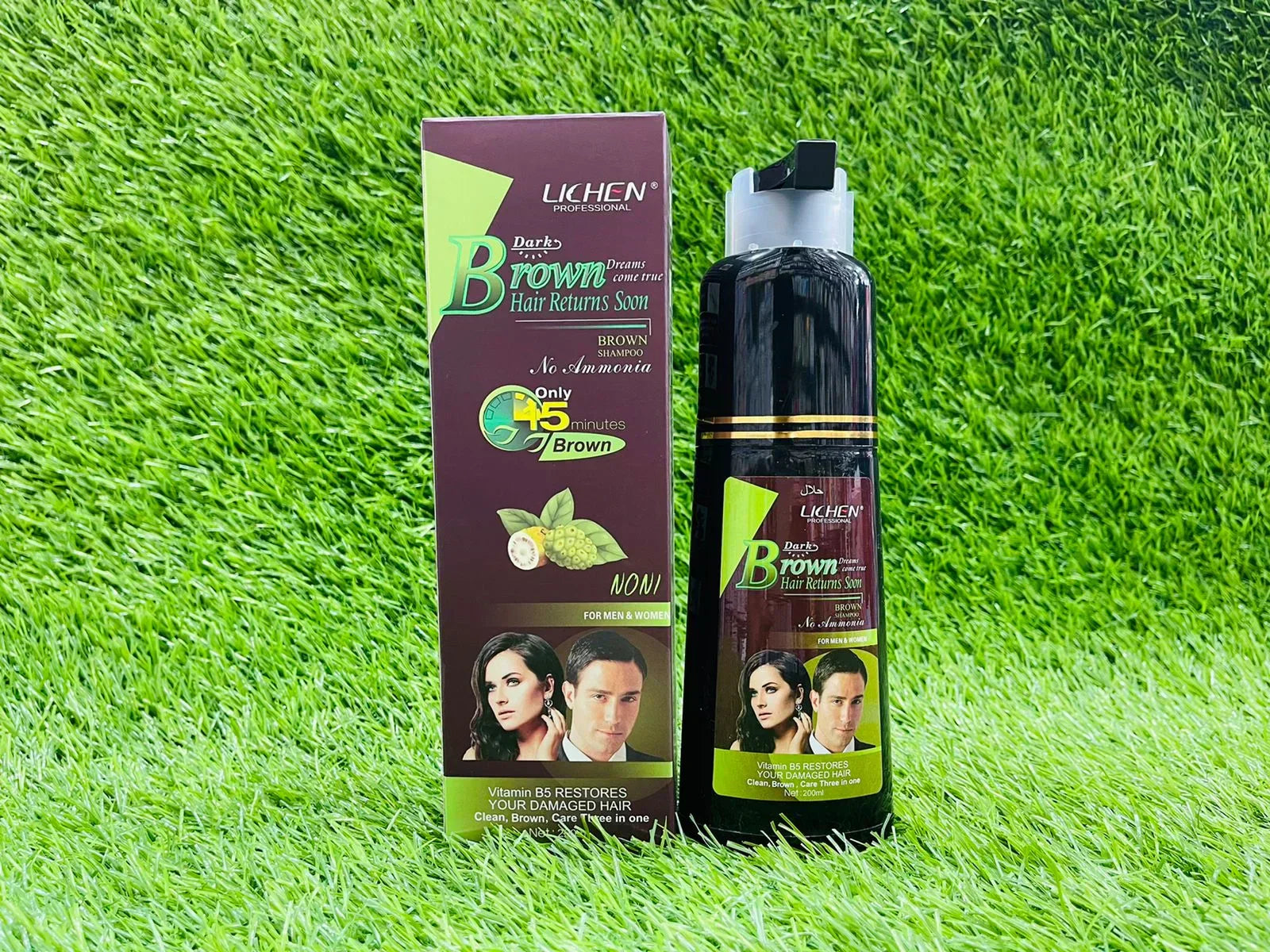 (200ml) Lichen Hair Color Shampoo For Men and Women