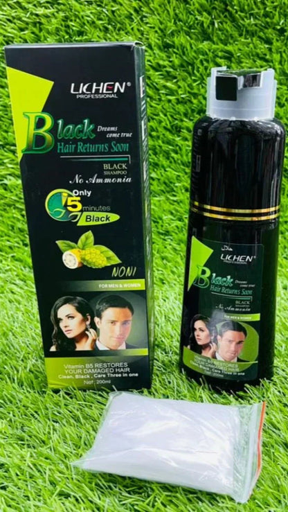 (200ml) Lichen Hair Color Shampoo For Men and Women