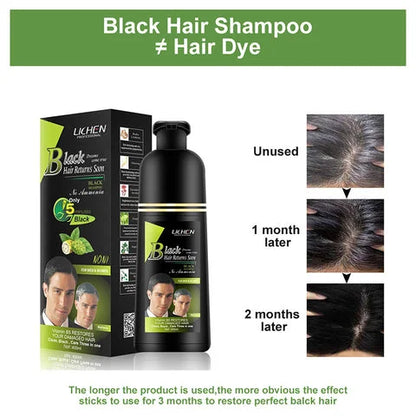 (200ml) Lichen Hair Color Shampoo For Men and Women