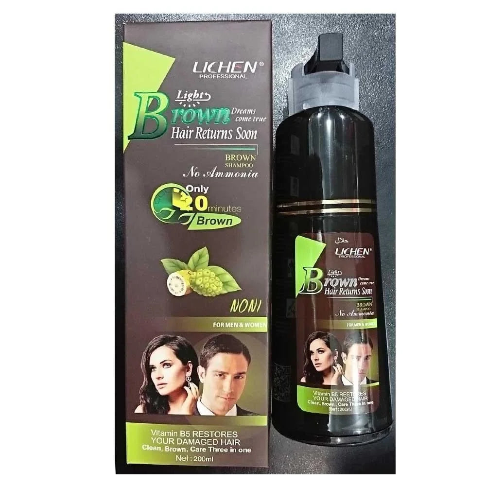 (200ml) Lichen Hair Color Shampoo For Men and Women